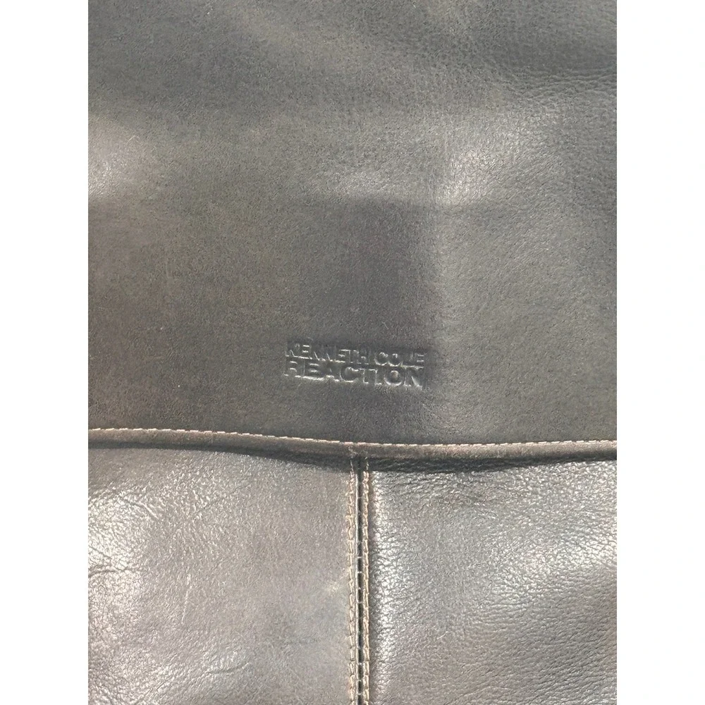 Kenneth Cole Reaction Brown Leather Messenger Bag Briefcase Laptop Satchel